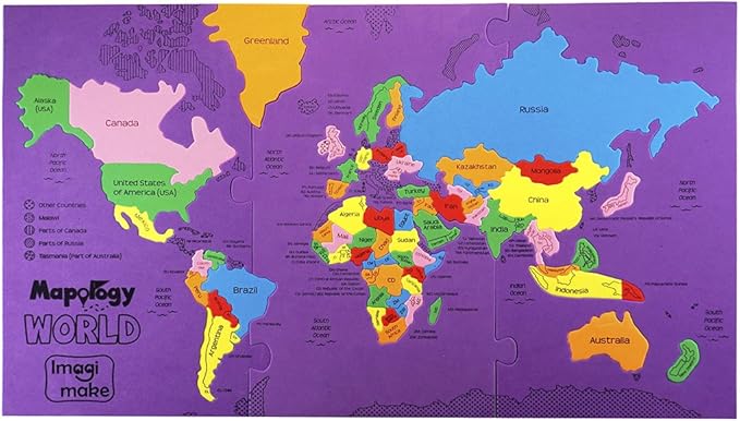 Imagimake Mapology World Map Puzzle | Educational Toys for Kids 5-7 | Puzzles for Kids Ages 4-8 | Map of The World | 6 Year Old Boy Gifts & Girl Gifts