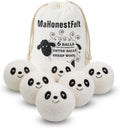Wool Dryer Balls - Natural Fabric Softener, Reusable, Reduces Clothing Wrinkles and Saves Drying Time. Handmade Fair Trade No Lint Fabric Softener White (Pack of 6)