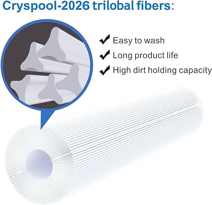 Cryspool® 07072 Filter Compatible with CX880XRE, SwimClear C4030, C4025, C4020, PA106-PAK4, C-7488, FC-1226, 4×106 Sq. Ft Pool Filter Cartridge, 4 Pack
