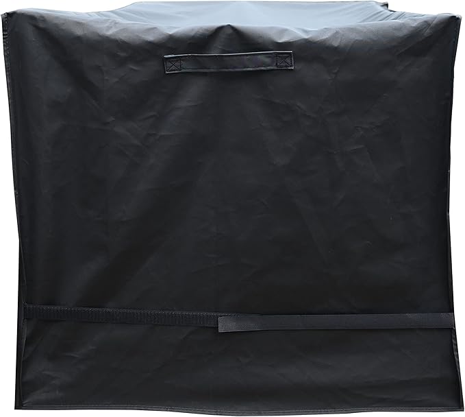L Storage Box cover with Straps and Handles, Waterproof Heavy Duty Outdoor Furniture Winter Cover for Keter, Suncast, Lifetime(Deck Box Cover, 52.7"(L) 26.7"(D) 26.7"(H) Black
