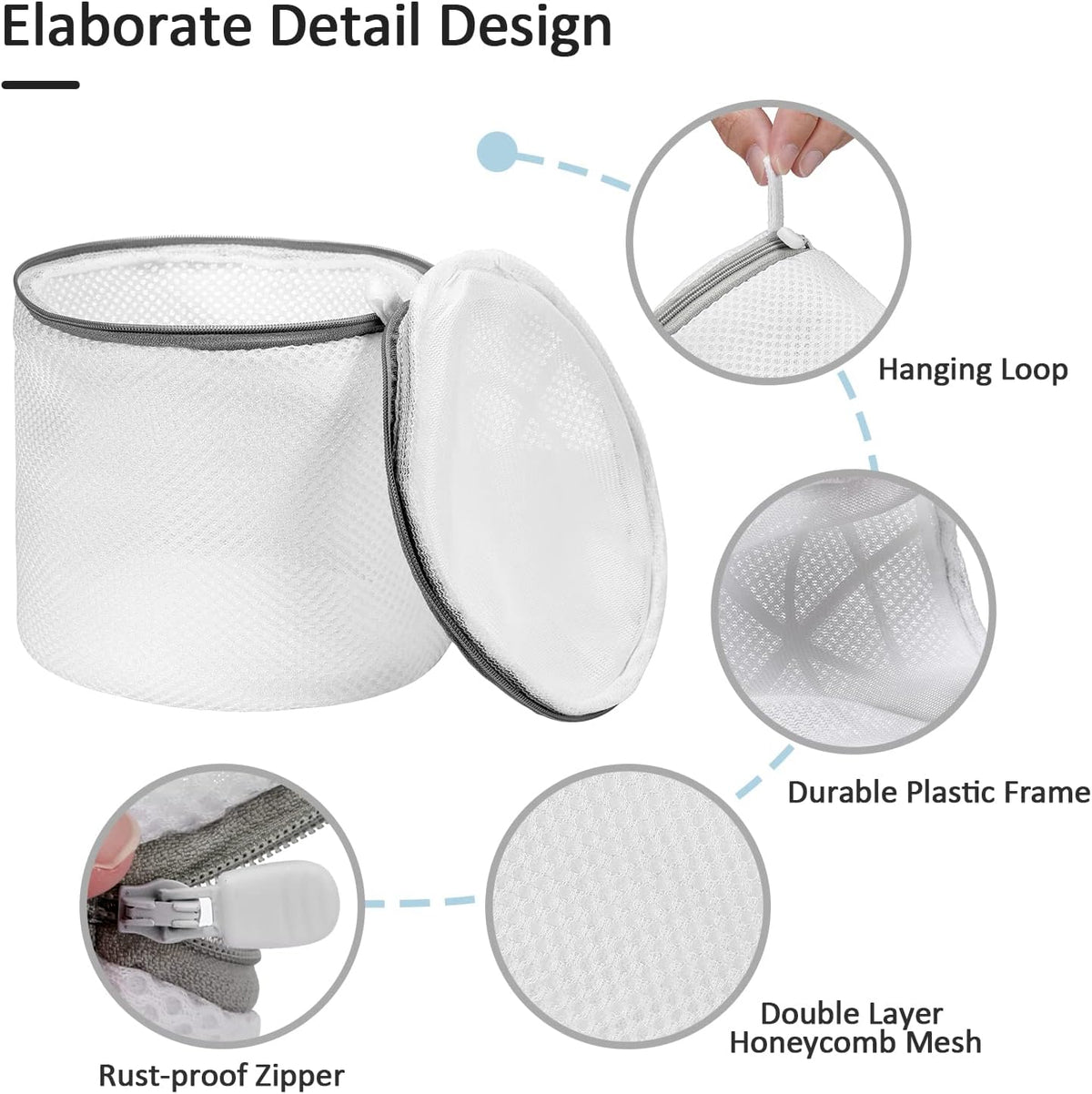 GOGOODA Laundry Mesh Bag Bra Wash Bag for Lingerie, Underwear, Delicates (3 Set)