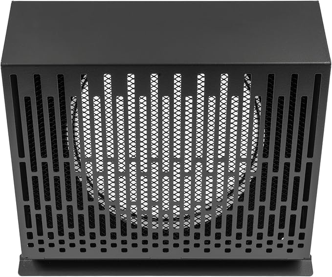 Vent Systems 8" Inch Exhaust Vent Cover with Rubber Gasket - Graphite Black Galvanized Steel - Robust and Weatherproof Outdoor Air Exhaust Box - Duct or Surface Mounting - Rain, Snow Protection