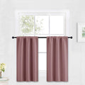 RYB HOME Small Curtains Blackout - Privacy Energy Efficiency Mini Curtains for Kids Bedroom RV Camper Windows Trailer Bathroom Kitchen Cabinet Window Tiers, W 29 x L 36, Dusty Rose, 2 Panels