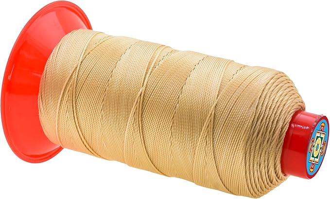 Mandala Crafts Bonded Nylon Thread Tan Heavy Duty Sewing Threads - 415 YDs Size 346 210D T350 Tex 350 Thread for Leather Jeans Weaving Outdoor Marine Upholstery Threads