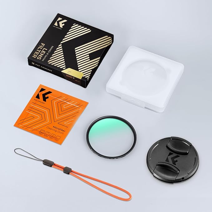 K&F CONCEPT 72mm MC UV Lens Protection Filter with Filter Cap Cleaning Cloth Optical Glass Ultra Slim 28 Multi-Layer Coatings Camera Lens UV Filter (Nano-X Series)