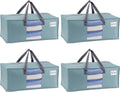 VENO 4 Pack Moving Bags for College, Heavy-Duty Storage Totes, Moving Boxes and Wardrobe Packing Supplies Alternative - Extra Large Durable Laundry Bags for Clothes (Light Blue Matte, 4 Pack)