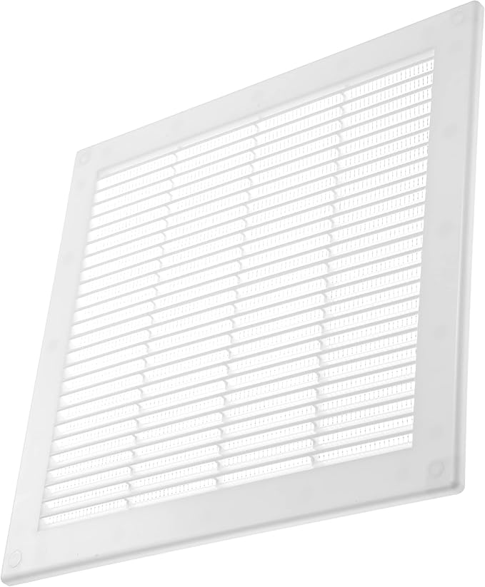 Vent Systems 10" x 10" Inch (Opening Dimensions) - Pack of 50 - Plastic White Soffit Vent Cover - Flat Square Air Vent Grille - Air Vent Deflector - HVAC 12" x 12" Inch (Overall Dimensions)