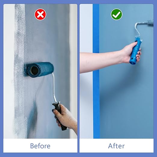 Blue Painters Tape 1.89In x 55Yd Painters Tape 3 Rolls Painters Blue Tape for Wall Masking Edge Treatment Packing DIY Crafts, Home Use