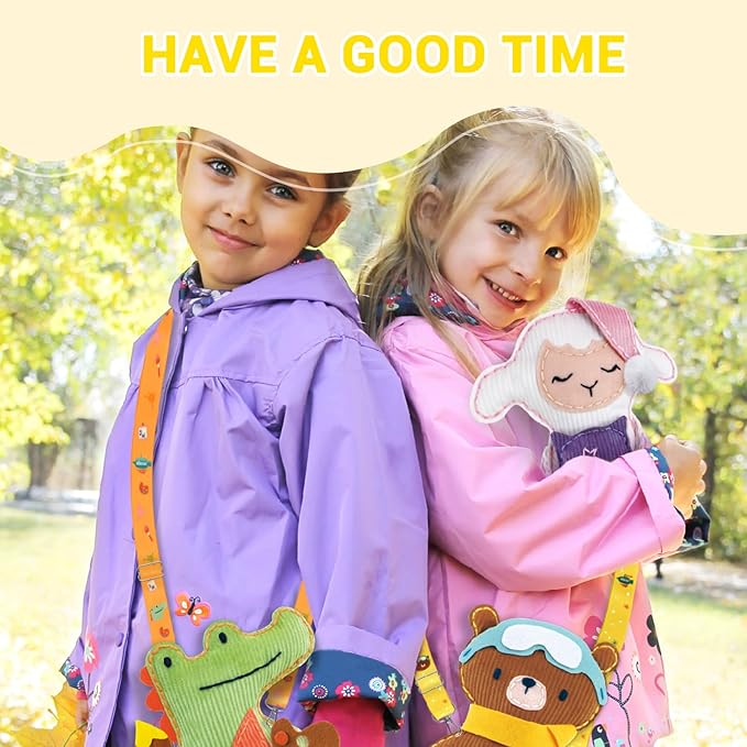 Avenir Sewing Kit for Kids Birthday Gifts for Kids Aged 6 Corduroy Fabric With Shoulder Strap Safe Needles Pre-cut Felt Easy DIY Arts and Crafts for Boys and Girls Stuff No Mess with Full Instructions