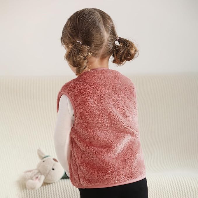 Baby Boys Girls Fleece Vest Zip Up Cute Bear Jackets Fuzzy Fall Winter Warm Clothes Newborn Outwear for Toddler Infant