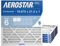 Aerostar 19 7/8 x 21 1/2 x 1 MERV 6 Pleated Air Filter, AC Furnace Air Filter, 6 Pack (Actual Size: 19 7/8"x21 1/2"x3/4")