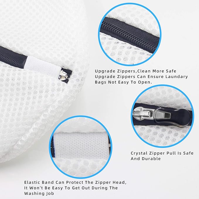 GOGOODA 2PCS Shoe Wash Bags Multi-use Laundry Mesh Bags for Sneaker, Flat Shoes, etc