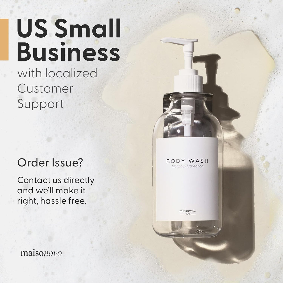 MaisoNovo Shampoo and Conditioner Dispenser - Shower Soap Dispenser Wall Mounted - 16.9 fl oz Set of 3 Clear Plastic Bottles White Pump - Shampoo Dispenser, Shower Dispenser 3 Chamber No Drill