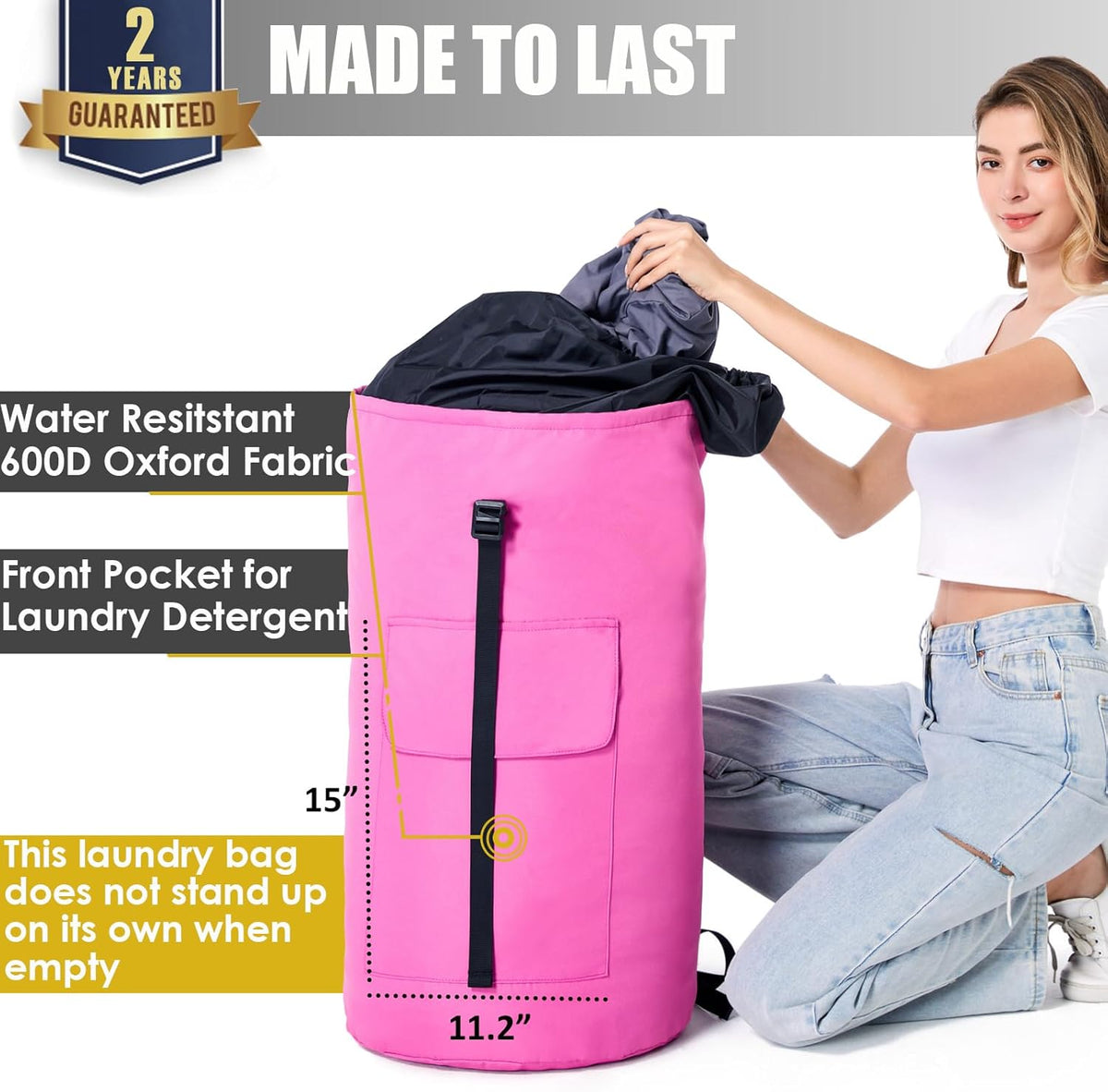Laundry Bag 115L, College Dorm Room Essentials, Extra Large Laundry Bag with Straps, Heavy Duty Laundromat Bag, Large Laundry Backpack, Laundry Hamper Backpack for College, Dirty Clothes Bag for Dorm