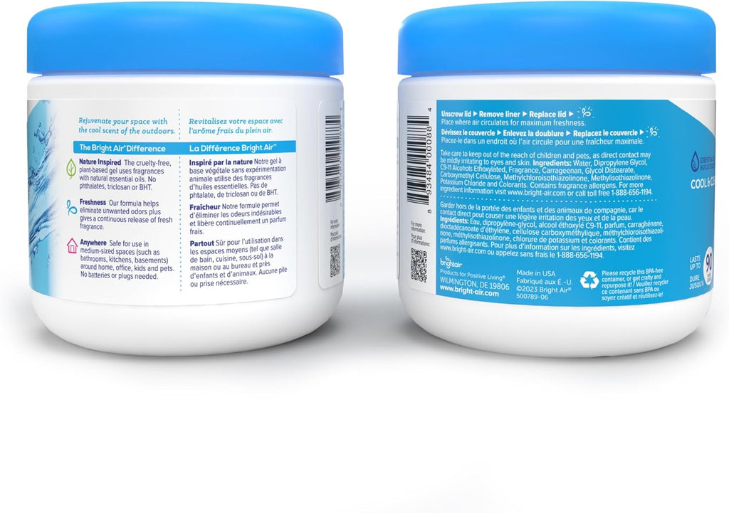 Bright Air 14 oz. Super Odor Eliminator, For Medium-Size Spaces, Cool & Clean Scent, Case of 6,Air Freshener, Natural Essential Oils, Lasts Up to 90 Days Each