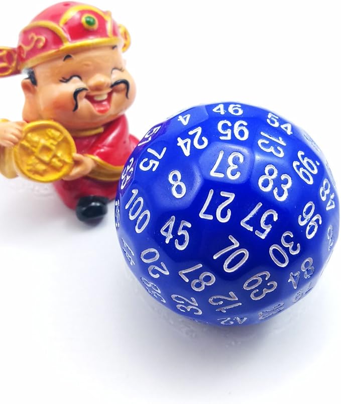 Bescon Polyhedral Dice 100 Sides Dice, D100 die, 100 Sided Cube, D100 Game Dice, 100-Sided Cube of Blue Color