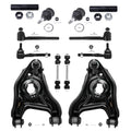 Detroit Axle - 12pc Front Suspension Kit fits 2WD ONLY 2 Lower Control Arms & Ball Joints, 4 Inner & Outer Tie Rod End Links 2 T