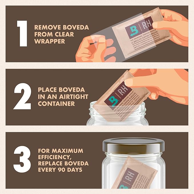 Boveda 58% Two-Way Humidity Control Pack For Storing 1 lb – Size 67 – Single – Moisture Absorber for Storage Containers – Humidifier Pack – Individually Wrapped Hydration Packet – Less Sticky