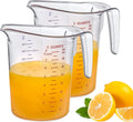 Amazing Abby - Melissa - 64-Ounce Plastic Measuring Pitcher (2-Pack), 8-Cup (2-Quart) Food-Grade Measuring Jug, Unbreakable, Stackable, Dishwasher-Safe, Great for Oil, Vinegar, Flour, and More