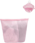 laundry bag with handles mesh laundry bags washing machine laundry totes travel storage and sorting bag for Clothes laundry bag for delicates(Pink)