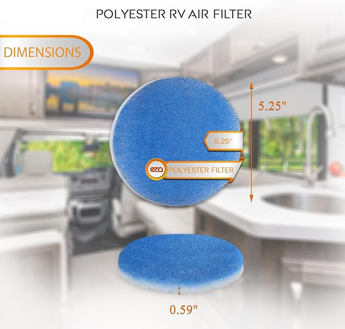 RV Air Conditioner Filter - 5.25" Round Air Duct AC Filter Replacement MERV 8 Air Filter (10 Pack)