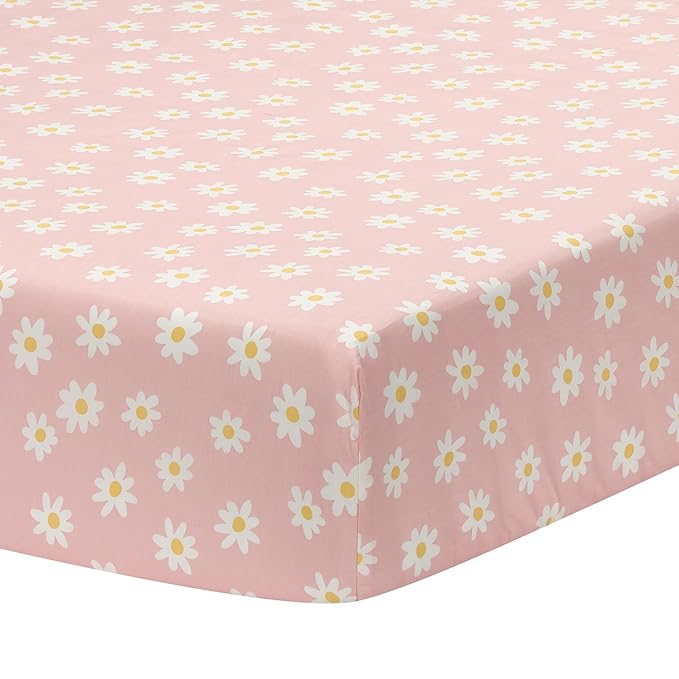 Lambs & Ivy Daisy Dreams 3-Piece Crib Bedding Set - Pink, White, Modern, Garden