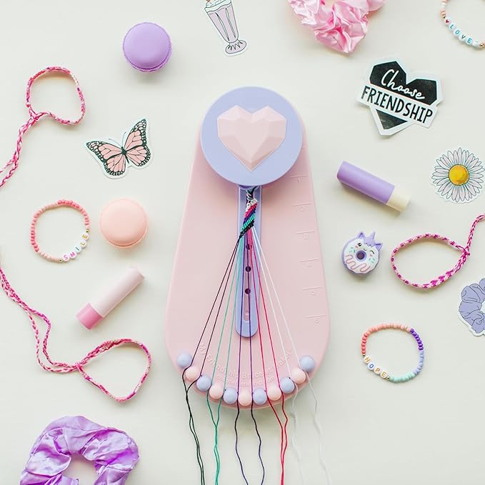 Choose Friendship Bracelet Making Kit – DIY Craft Loom for Kids Ages 8+, New & Improved Design, Includes 20 Threads, Makes 8 Bracelets, Pink “Blush Berry