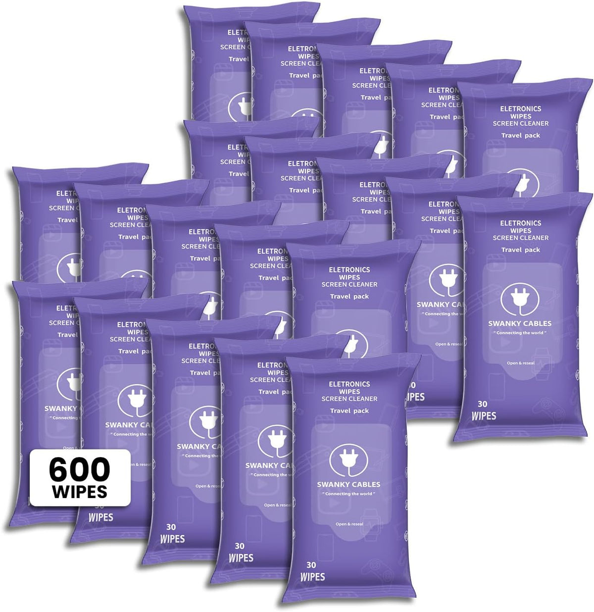 Screen Cleaner Wipes: Electronic Wipes for Screens - Computer Screen Wipes for Lens, Phone, Tv Screen and Monitor Cleaning - Tech Wipes & Microfiber Cloth (Soft Wipes, 600 Count)