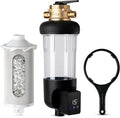 iSpring WSP100SL-ARJ-BP, NSF Certified, Whole House Spin Down Sediment Water Filter with 4 Modes Bypass, Include Siliphos Helps Prevent Scale, Clear Housing, Jumbo Size with Touch-Screen Auto Flushing