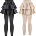 Girls School Uniform Pants Leggings with Skirts Stretch Warm Jegging 4-12 Years