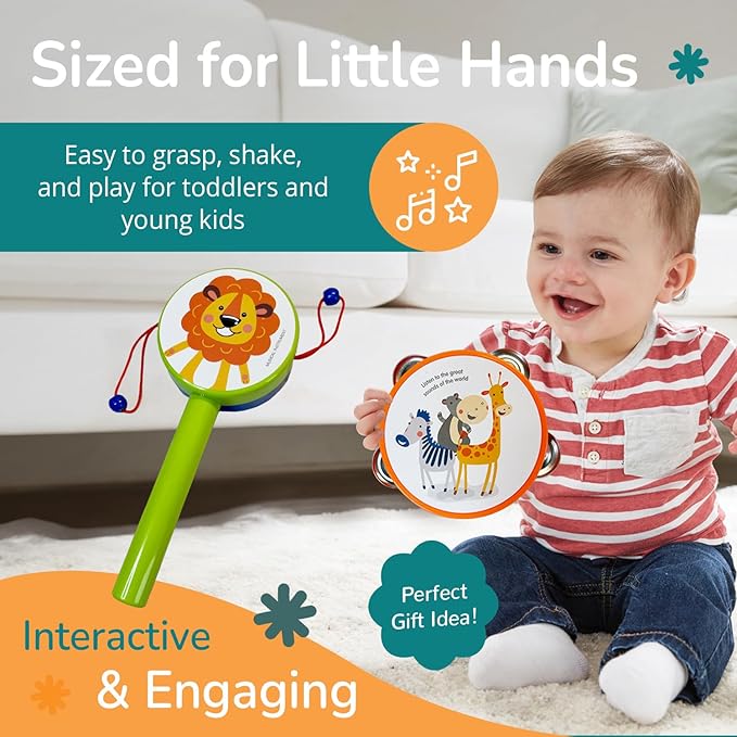 Channie's Toddler Musical Instruments Set, Kids Band Set, Music Toys for Kids Ages 3-5, Band Instruments for Toddlers