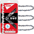 KAKEI Echo Chainsaw Chain 16 Inch 3/8" LP Pitch .050" Gauge 57 Drive Links- 91PX57CQ/ 91VG57CQ Fits Echo CS-3510/352/3400/400, Worx WG300,WG303 - S57 (3 Chains) - Semi Chisel