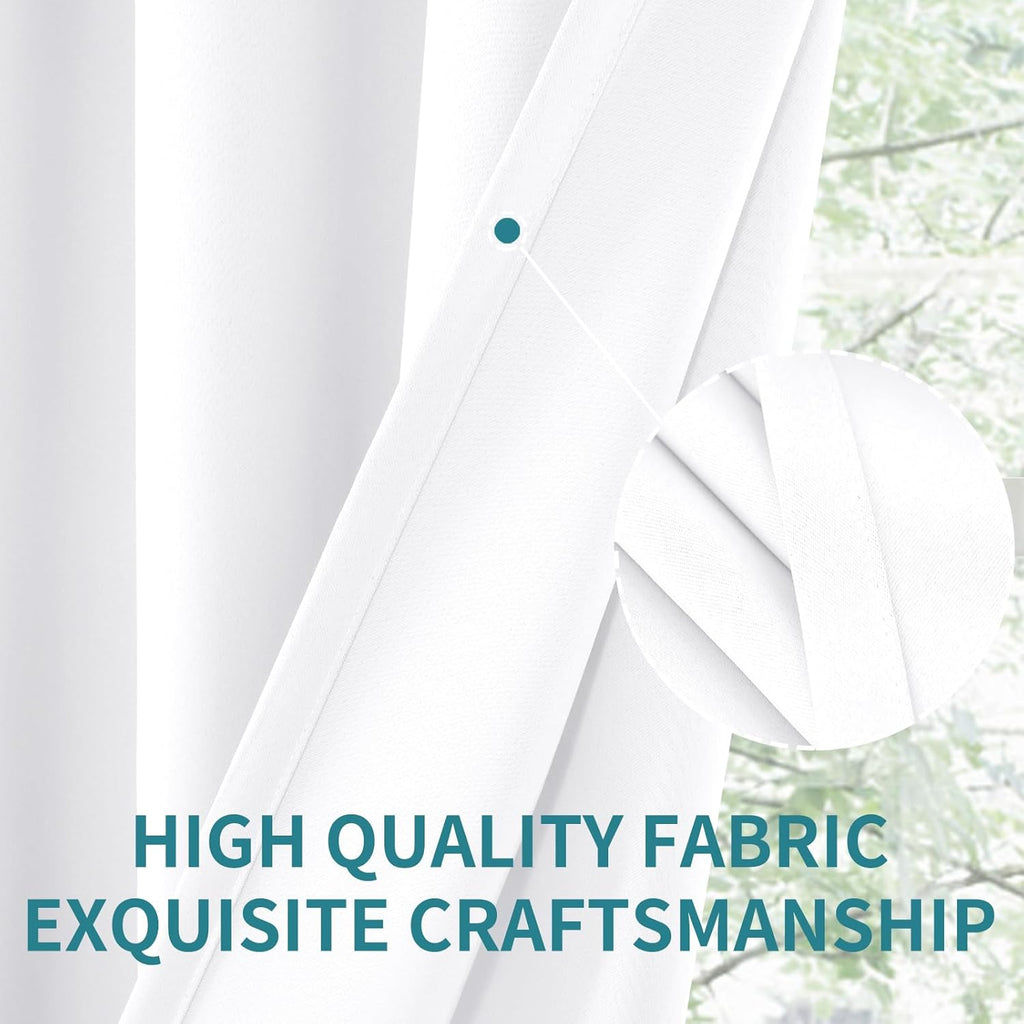 BGment Short White Curtains 40 Inches Length for Window Kitchen - Rod Pocket 34 Inch Wide Small Drapes for Bedroom Cabinet Cafe Basement Privacy, 2 Panels, 34 x 40 Inch