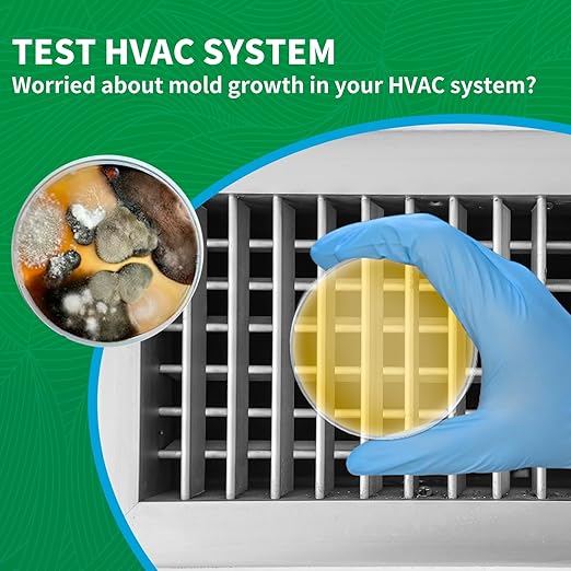 Mold Test Kit for Home - 6 Simple Mold Test kit,Test HVAC System,Surfaces & Indoor Air Quality,DIY Mold Detector at Home,Includes Detailed Mold Identification Guide,air Tester