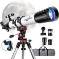 PISEZ Telescope for Adults High Powered ，90mm Aperture 800mm （35X-210X Professional Refractor Travel Astronomical Telescope for Kids & Beginners with Carry Bag, Phone Adapter