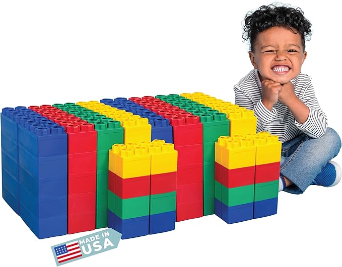 BiggoBlocks Big Blocks for Kids Ages 4-8, Indoor & Outdoor Blocks for Kids Jumbo Games, Large Building Blocks (96 PC) Standard Set