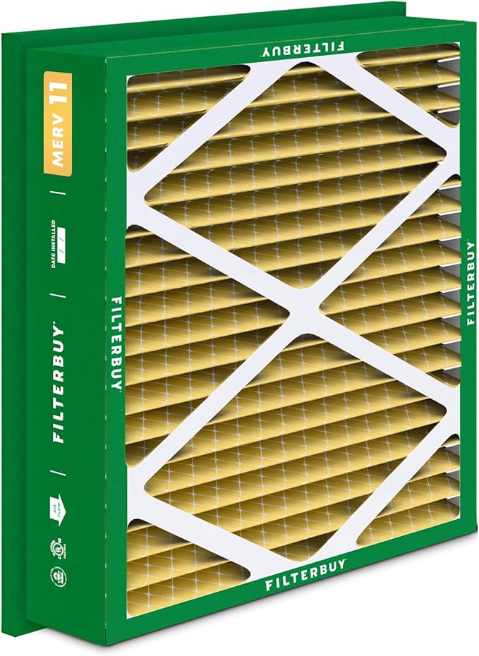 Filterbuy 24x24x5 Air Filter MERV 11 Superior Pet & Allergy Defense (4-Pack), Electrostatic Pleated HVAC AC Furnace Filters Replacement for Honeywell Return Grille (Actual Size: 22.38 x 22.38 x 4.38)