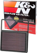 K&N High-Flow Original Lifetime Engine Air Filter: Increase Power: Premium, Washable: Compatible with 2013-2021 Ford/Lincoln: C-Max, Fusion, Mondeo, MKZ, 33-5001