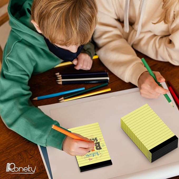 Small Note Pads 3x5 Notepad, 30 Pack 3x5 Yellow Notepads College Ruled Small Scratch Memo Pads, Perforated 3 x 5'' Small Writing Note Pad of Paper, Pocket Size Lined Pads Narrow Ruled Small Notebook