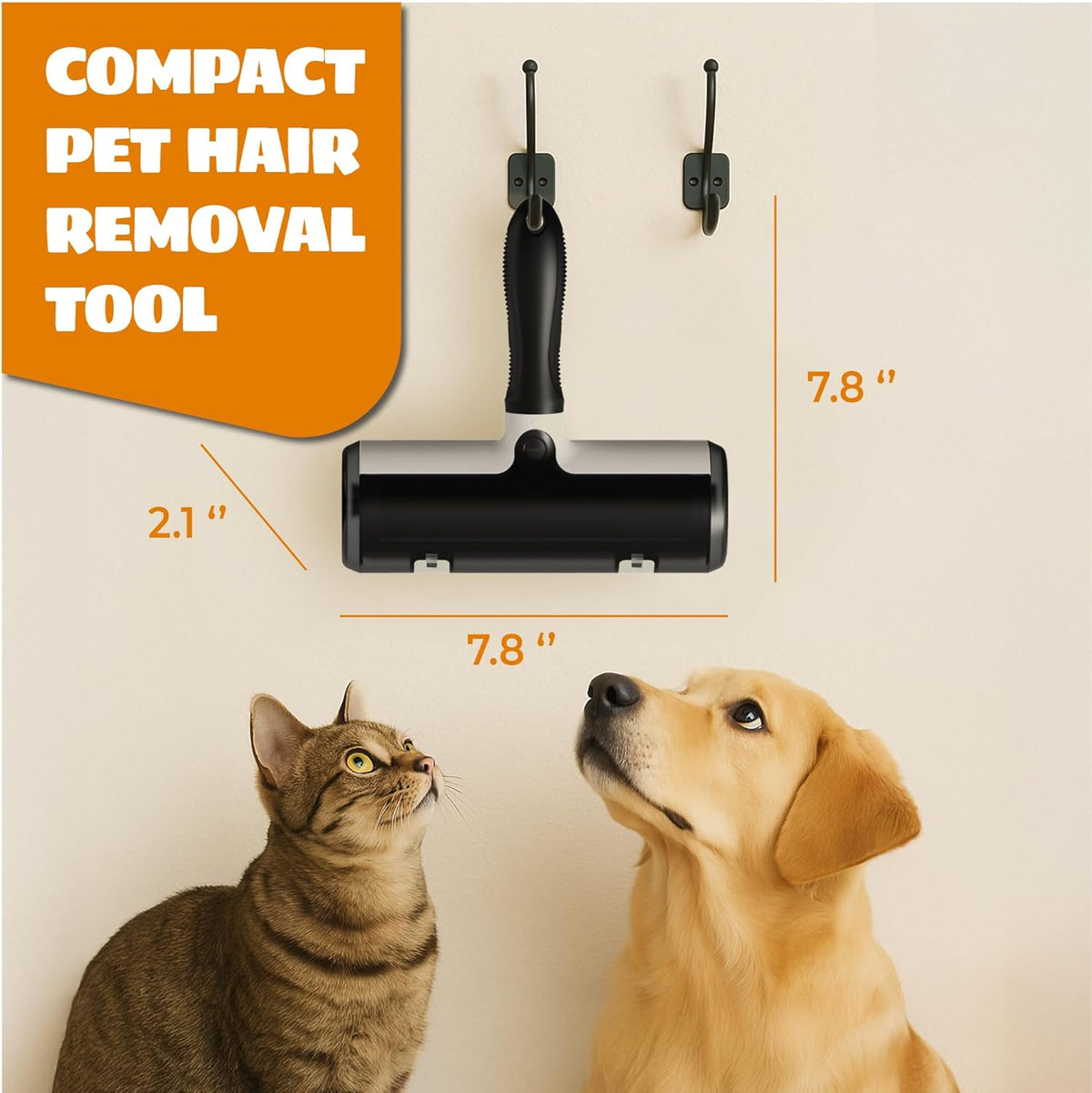 Pet Hair Remover with Fur Collector - Easy to Use Pet Hair Removal Tool - Cat & Dog Hair Remover for Couch, Furniture, Clothes, Bedding, Car - Reusable Lint Roller