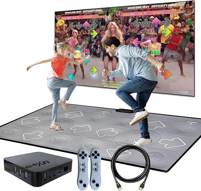 Dance Mat for Kids and Adults, TV Dance Mats Game for Girls Boys,Dance pad for Exercise, Double Dancing Mat for Family Games,Gifts Ideas for Girls and Boys,Grey