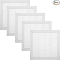 Vent Systems 10" x 10" Inch (Opening Dimensions) - Pack of 5 - White Plastic Soffit Vent Cover - Durable Flat Square Air Vent Grille with Mesh Screen - Ventilation Grill Wall, Ceiling Indoor, Outdoor