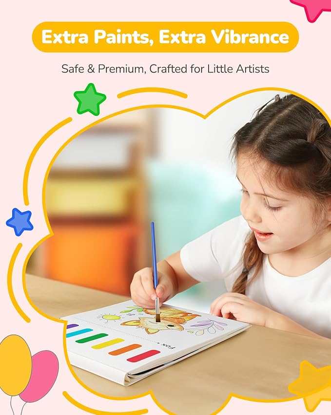 TECJOE 3 Pack Paint With Water Coloring Books for Toddlers, Watercolor Paint Set with 6 Brushes, Painting Activity for Kids Ages 4-8, Christmas Gift arts & Crafts Toy, Princess, Dinosaur & Forest