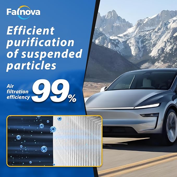 Compatible with Tesla Model 3 Model Y 2016-2025 Highland Juniper Premium HEPA Cabin Air Filter Activated Carbon 5-Layer Replacement Filter Kit - Includes Tools & Installation Guide (2 Pack)