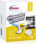 Eco Dishwasher Detergent Sheets Up To 160 Loads, Citrus Lemon Scent Plastic Free Dishwashing Soap Strips With High Efficient Solid Enzyme, Leaving Dishes Sparkling Clean