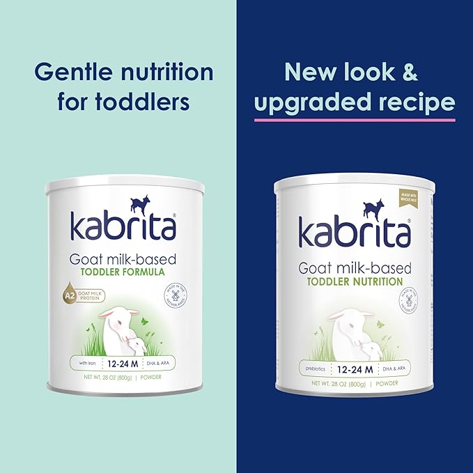 Kabrita Goat Milk Toddler Nutrition, 12-24 Months - Easy to Digest, Contains Vitamin D, Calcium, Iron, DHA, Non-GMO - Gentle on Sensitive Tummies - Supports Gut Health & Sleep - 28oz.
