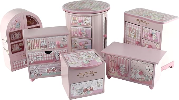 Girl Jewelry Box Pink Cute bunny Tabletop Storage Box Little girl birthday christmas Gift kids jewelry box Organizer