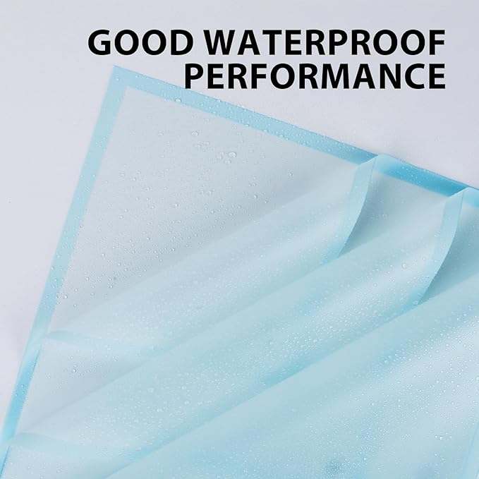 FUHITIM 20 Sheets Flower Wrapping Paper - Waterproof Floral Bouquet Packaging Paper for DIY Crafts，Florist Supplies Packaging Paper for Wedding Birthday Gift (Translucent Light Blue)