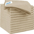 HOMEXCEL Brown Microfiber Cleaning Cloth 12 Pack, 12.5 x 12.5 inch Microfiber Towels for Cars, Ultra Absorbent Car Washing Cloth, Lint Free Streak Free Cleaning Rags for Car, Kitchen, and Window