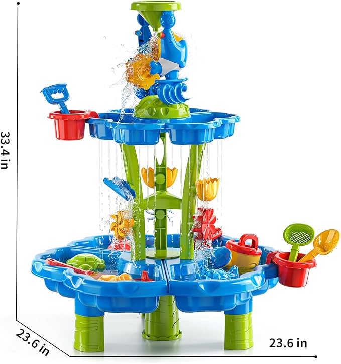 Kids Flower Water Table for Toddlers for 3 4 5 6 7 8 Years Old, Outdoor Water Sand Table for Boys Girls, Sensory Toys for Toddlers Age 3-8, Activity Sensory Table Summer Toys